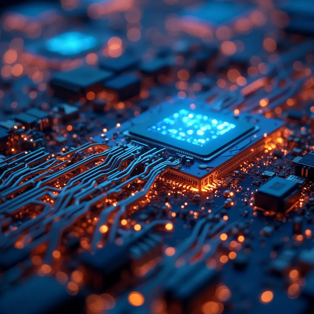 Detalhe de servidor ou hardware de IA